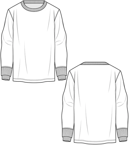 Vektor Illustration Einer Weißen Pullover Vorlage — Stockvektor