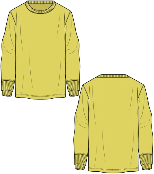 Ilustração Vetorial Modelo Suéter Amarelo —  Vetores de Stock