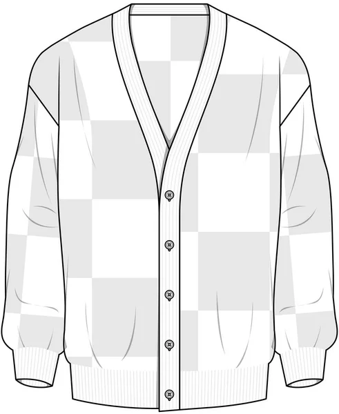 Vektor Illustration Des Karierten Weißen Pullovers — Stockvektor