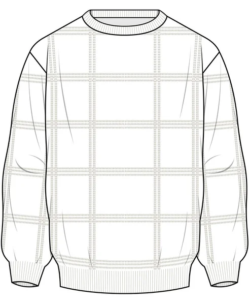 Vector Illustration Checkered Sweater White Background — Stock Vector