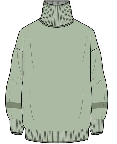 Векторная Иллюстрация Мужского Зелёного Свитера Мужская Одежда — стоковый вектор