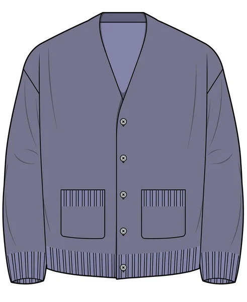 Vektor Illustration Eines Blauen Pullovers Auf Weißem Hintergrund — Stockvektor