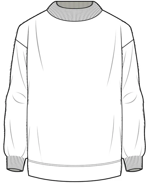 Ilustración Vectorial Suéter Masculino Blanco — Vector de stock