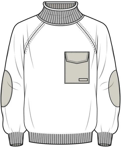 Ilustração Desenhada Mão Suéter Branco — Vetor de Stock