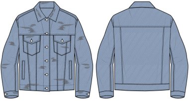 DENIM JACKET Erkekler ve Erkekler için VECTOR