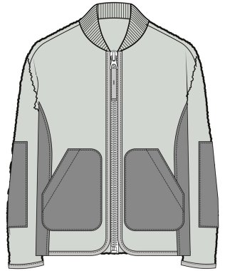 BORG FLEECE JACKET BOMBER Erkekler ve Erkekler için VECTOR