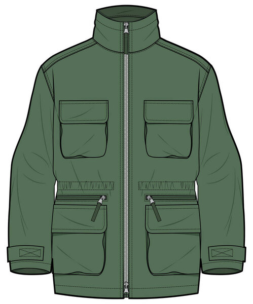 MAN AND BOYS WEAR JUNGLE JACKET WITH POCKET VECTOR