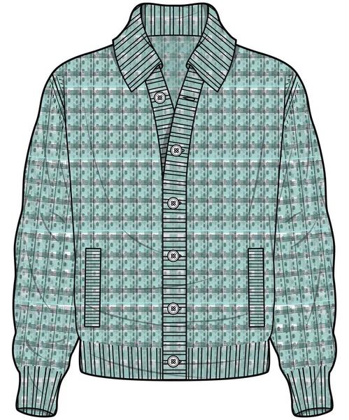Cardigan Sweater Para Hombres Niños Vector — Vector de stock