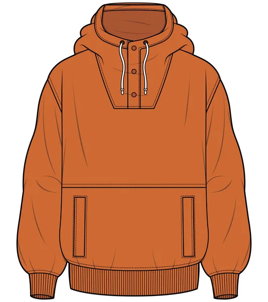 Sweater Panel Hoodie Mit Taschen Für Menschen Und Boys — Stockvektor
