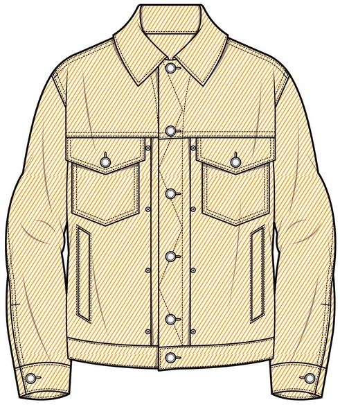 Jacket Denim Para Homens Boys Vector —  Vetores de Stock