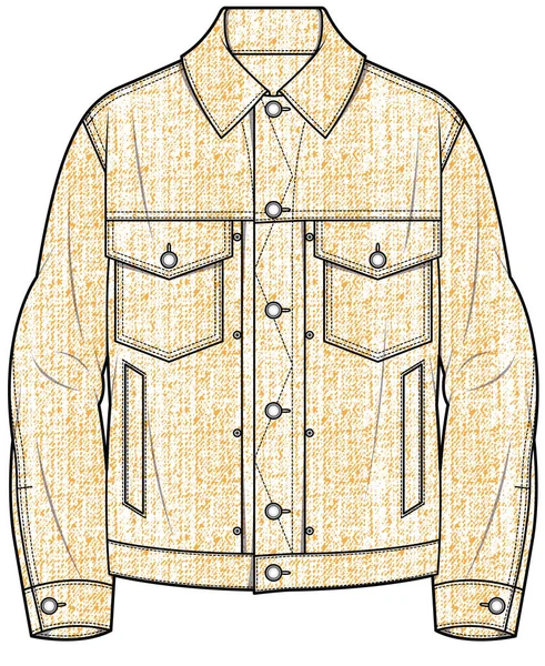 Jacket Denim Para Homens Boys Vector — Vetor de Stock