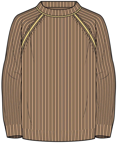 Vecteur Rib Cew Sweater — Image vectorielle