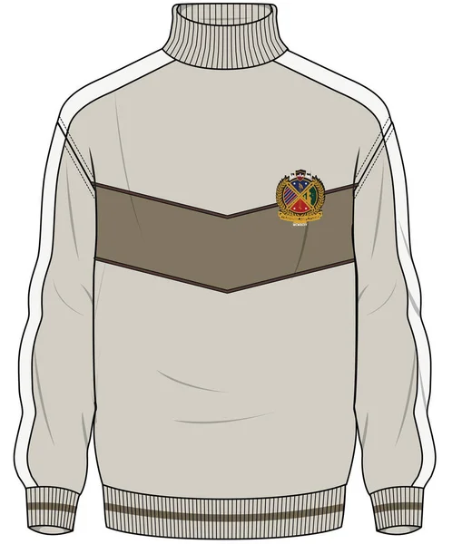 Pop Oover Knit Sweater Retro Style Flat Sketch Vector — Image vectorielle