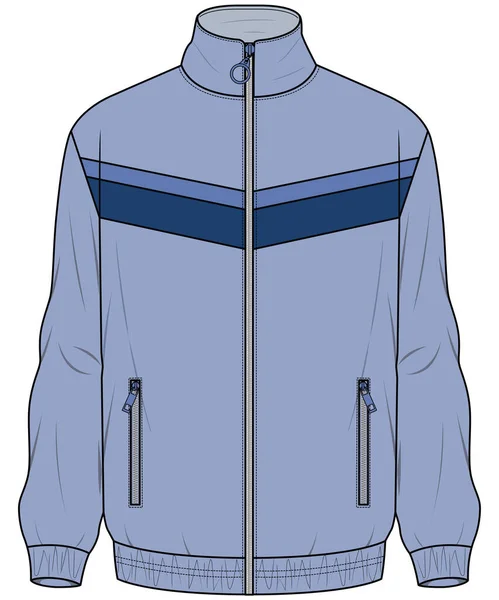 Layer Top Tie Die Hoodie Jacket Avec Pochets Pour Hommes — Image vectorielle