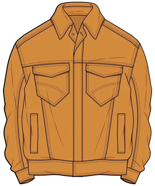 Jacket Two Pockets Vector Sketch — 图库矢量图片