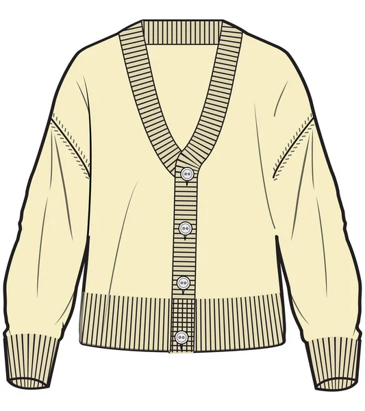 Cardigan Sweater Men Boys Vector — Stock Vector