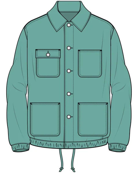 Mens Rider Digital Jacket Overcoat Trucers Pockets Sketch Vector — стоковий вектор