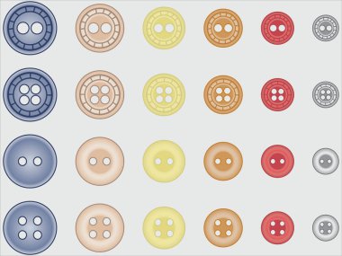 Gömlek pantolonları için çok renkli düğmeler ve her türlü tekstil ve giysi için de ayrıca aksesuarlar için.