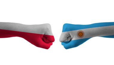 Arjantin, Polonya 'ya karşı el bayraklı adam ellerini futbol dünya kupasına koydu