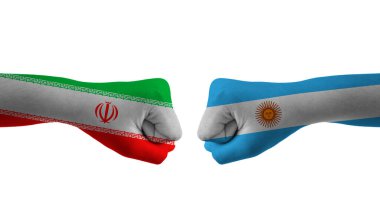 Arjantin - İran el bayraklı Adam, futbol dünya kupası desenli ellerini uzattı