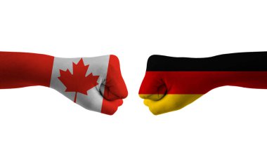 Almanya - Kanada el bayraklı Adam futbol dünya kupası modelli ellerini uzattı