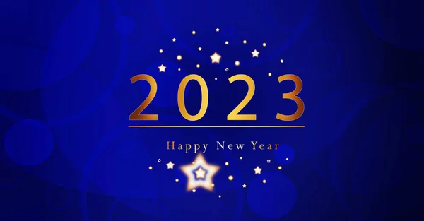 2023 Happy New Year Greeting Card Lettering White Dark Blue — Stock Photo, Image