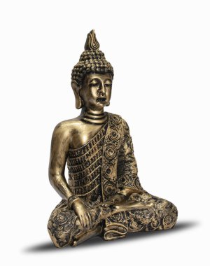 Buddha Purnima, Buda heykeli meditasyonu, beyaz arka plan