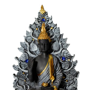 Buddha Purnima, Buda heykeli meditasyonu, beyaz arka plan