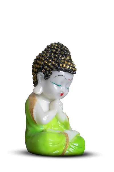 Будда Пурнима Медитация Статуи Будды Белый Фон — стоковое фото