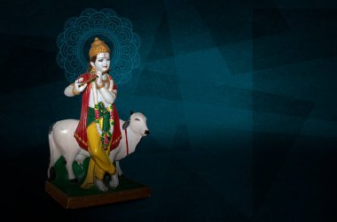 Lord Krishna Hint Tanrısı Janmashtami bayramı, Mutlu Krishna Janmashtami festivali, Tanrı Shri Krishna 'nın doğum günü