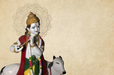 Lord Krishna Hint Tanrısı Janmashtami bayramı, Mutlu Krishna Janmashtami festivali, Tanrı Shri Krishna 'nın doğum günü