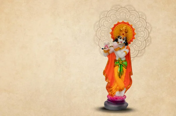 克里希纳领主印度神Janmashtami节假期 快乐的Krishna Janmashtami节印度 Shri Krishna领主的生日 — 图库照片