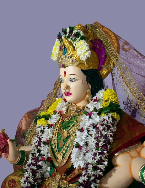 Idole Déesse Durga Dans Pandal Durga Puja Est Festival Hindou — Photo