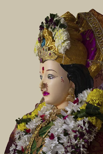 Feliz Navratri Durga Pooja Maa Durga Cara —  Fotos de Stock