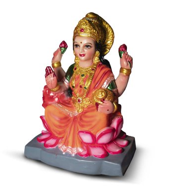 Hint Festivali Diwali, Laxmi Pooja beyaz arka planda