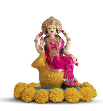Hint Festivali Diwali, Laxmi Pooja beyaz arka planda