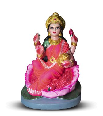 Hint Festivali Diwali, Laxmi Pooja beyaz arka planda