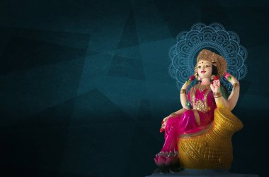 Laxmi Poojan Lord Laxmi heykeli, Hint Festivali Diwali Laxmi Pooja