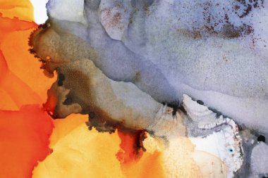 Sarı ve siyah alkol pankartı. Suluboya mürekkep. Soyut lüks sanat eserleri. Alkol arka plan mürekkebi tekniği.