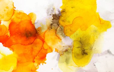 Sarı alkol sanatı soyut sıvı resim arka plan alkol mürekkebi tekniği