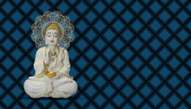Buddha Purnima, Buda heykeli meditasyonu, çiçekli arka plan