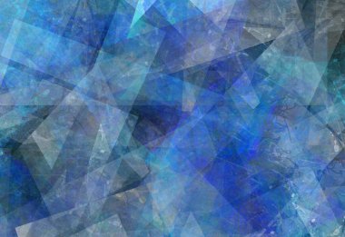 Grunge soyut arkaplan kareleri, elmaslar, dikdörtgen ve üçgen şekiller soyut modern sanat tarzında katmanlanmış.