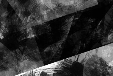 Grunge soyut arkaplan kareleri, elmaslar, dikdörtgen ve üçgen şekiller soyut modern sanat tarzında katmanlanmış.