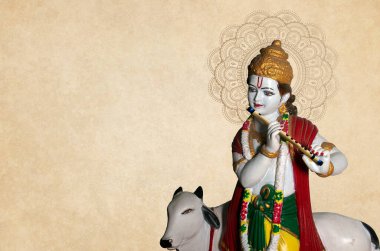 Lord Krishna Hint Tanrısı Janmashtami bayramı, Mutlu Krishna Janmashtami festivali, Tanrı Shri Krishna 'nın doğum günü