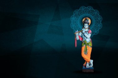 Lord Krishna Hint Tanrısı Janmashtami bayramı, Mutlu Krishna Janmashtami festivali, Tanrı Shri Krishna 'nın doğum günü