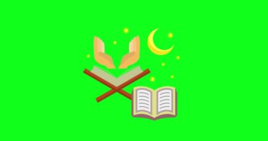 Laylatul Qadr Concept Animation Isolated on green screen Background