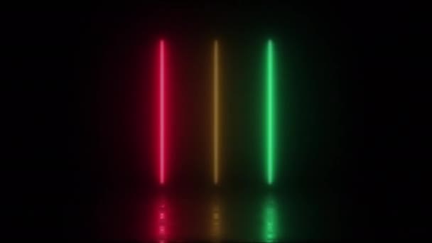 Konsept 170 Kurşun Işık Efektli Canlandırılmış Soyut Neon Işık Titreşen — Stok video