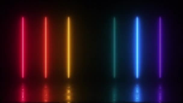 Onderwerp 174 Geanimeerd Abstract Neon Licht Met Led Lichteffect Flikkerend — Stockvideo