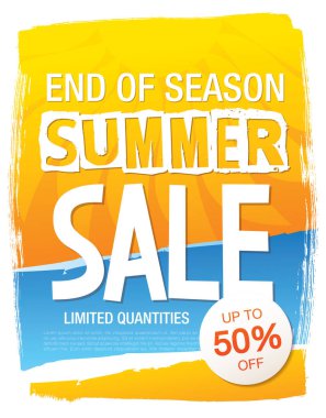 Yaz tatili afiş tasarımı, vektör illüstrasyonu