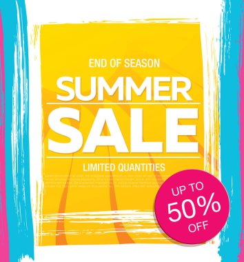 yaz indirimi afiş tasarımı, vektör illüstrasyonu, taze versiyon